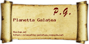 Planetta Galatea névjegykártya